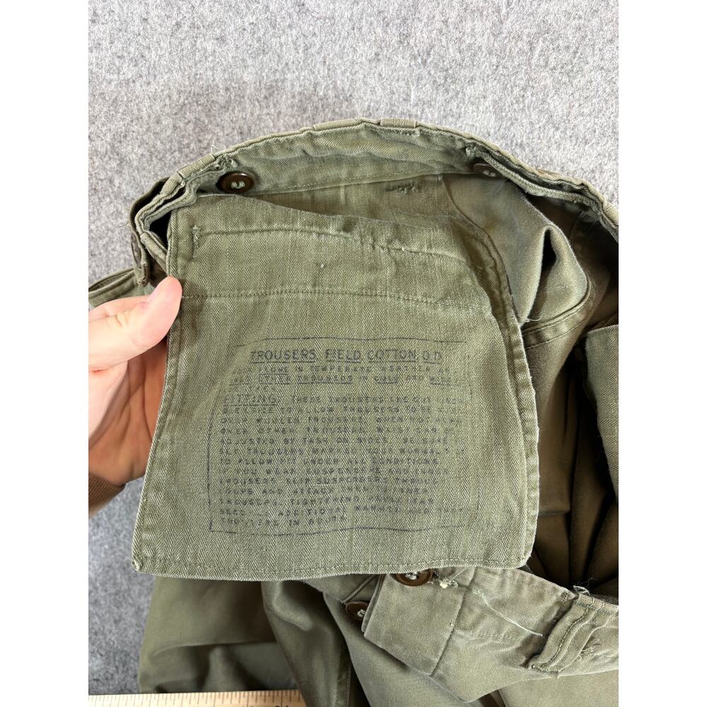 Vintage 50s US Army M1943 Field Trousers Pants Men 34 Green Military Utility HPT - Picture 6 of 11